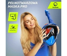 TSUNAMI S/M nardymo kaukė, pilnai dengta, mėlyna