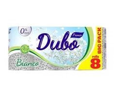 Tualetinis popierius Divo Bianco 17 metrų, 140 lapeliai, 8 ritinėliai, 3 sluoksniai, celiuliozė