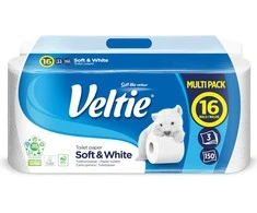 Tualetinis popierius Soft and Baltas Veltie 16rit./3sl/150lap.