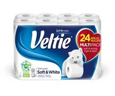 Tualetinis popierius Soft&amp;Baltas Veltie 24 rit./150lap./3sl.
