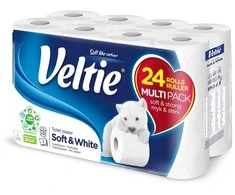 Tualetinis popierius Soft&amp;Baltas Veltie 24 rit./150lap./3sl.