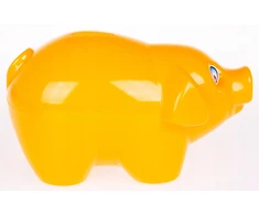 Tupiko ŚWINKA SKARBONKA PLASTIK PIENIĄDZE MONETY PL ORANŽINĖ