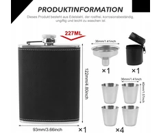 Turistinis 227 ml plieninio juodo kelioninio buteliuko rinkinys