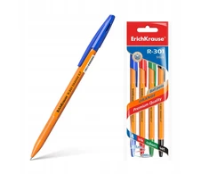 Tušinukas ErichKrause® R-301 Oranžinis Stick 0.7, rašalo spalva - juoda, mėlyna, žalia, raudona (pakuotėje po 4 vnt.)