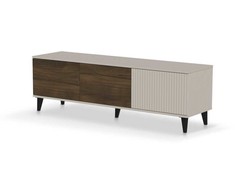 Halmar RANDOM 2 RTV-1 TV-stand, color: cashmere / walnut / juodas
