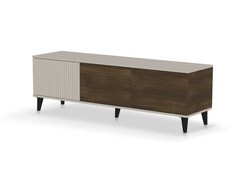 Halmar RANDOM 2 RTV-1 TV-stand, color: cashmere / walnut / juodas