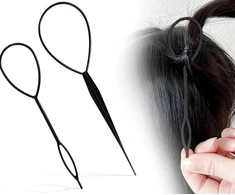 TWISTS 2 VIENETAI PLAUKŲ SPIRALĖS PINIMO ŠUKUKUOSE JUODOS PRIEDAI
