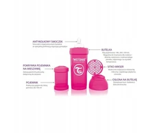 TwistShake ANTICOLIKAS ŠIRTINIMO BUTELĖLIS 180 ml ROŽINĖ 0m