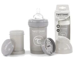 TwistShake ANTICOLIKAS ŠIRTINIMO BUTELIS 180 ml pilkas 0m