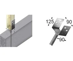 U tipo tvirtinimo pagrindas su inkaru Arras 90x90x125x5mm karštai cinkuotas