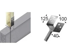 U tipo tvirtinimo pagrindas su inkaru Arras 100x40x125x5mm karštai cinkuotas