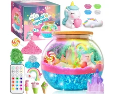 Memflow UNICORN LED NAKTINIS LEMPAS „Pasidaryk pats“ KŪRYBINGAS KINETINIS SMĖLIS + NUOTOLINIO VALDYMAS