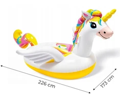 Unicorn pripučiamas čiužinys 226x173 cm baseinui 2 žmonėms Rožinė