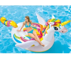 Unicorn pripučiamas čiužinys 226x173 cm baseinui 2 žmonėms Rožinė