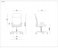 Unique Biuro kėdė Mobi Plus, juoda, ergonomiška, reguliuojama