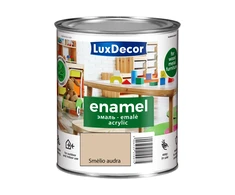 Universali akrilinė emalė LuxDecor 0,75 l smėlio audros spalvos, blizgus, skiedžiamas vandeniu
