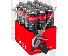 Universalios klijuojančios putos PENOSIL SPEEDFIX EPS &amp;XPS 878, 12 vnt + putų pistoletas C1