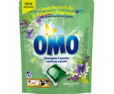 KAPSULĖS SKALBIMO OMO Baltas ORCHID 42VNT