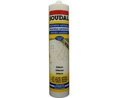 Universalus silikoninis hermetikas SOUDAL SILICONE U, baltos sp., 280 ml