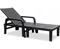 Universalus sodo gultas Sapphire, 191x60x33 cm, juodas