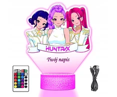 Upominki_Pl 3D LED naktinė lemputė Huntrix K-pop Demonų medžiotojai Rumi Mira Zoey