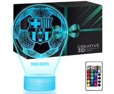 Upominki_Pl FC Barcelona 3D LED naktinė lempa su RGB vardo dovana Kalėdų gimtadienio proga