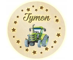 Upominki_Pl LAMPKA nocna LED dla dziecka Z IMIENIEM NA BATERIE 30cm prezent TRAKTOR