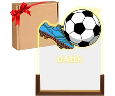 Upominki_Pl LED naktinė lempa FUTBOLO KAMŠČIAI Dovana vaiko gimtadieniui FUTBOLO ŽAIDĖJUI