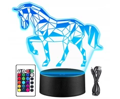 Upominki_Pl Naktinė lempa KOŃ KONIK Jeździectwo 3D LED + Pultas prezent MIKOŁAJKI święta