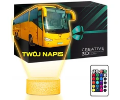 Upominki_Pl Naktinė lempa LED 3D AUTOBUS AUTOKAR DLA KIEROWCY prezent dziecka URODZINY