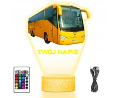 Upominki_Pl Naktinė lempa LED 3D AUTOBUS AUTOKAR DLA KIEROWCY prezent dziecka URODZINY
