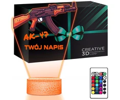 Upominki_Pl Naktinė lempa LED 3D KARABIN BROŃ Karabinek AK-47 prezent dziecka URODZINY