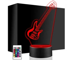 Upominki_Pl Naktinė lempa LED GITARA ELEKTRYCZNA 3D + Pultas prezent URODZINY statuetka