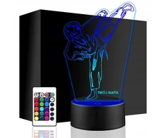 Upominki_Pl Naktinė lempa LED KARATEKA KARATE WALKI 3D Pultas prezent URODZINY statuetka