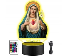 Upominki_Pl Naktinė lempa LED MATKA BOSKA BOŻA MARYJA Pultas prezent URODZINY statuetka