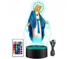 Upominki_Pl Naktinė lempa LED Matka Boska na BIURKO prezent URODZINY KOMUNIA MARYJA