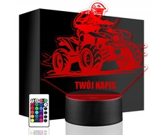 Upominki_Pl Naktinė lempa LED QUAD QUADY 3D + Pultas prezent URODZINY statuetka
