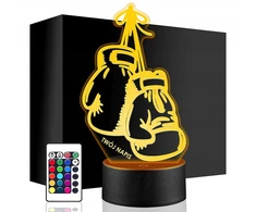 Upominki_Pl Naktinė lempa LED RĘKAWICE BOKSERSKIE 3D + Pultas prezent URODZINY statuetka