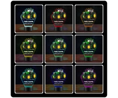 Upominki_Pl Naktinė lempa LED Traktor John Deere 3D + Pultas prezent dziecka URODZINY