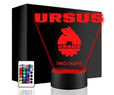 Upominki_Pl Naktinė lempa LED URSUS CIĄGNIK 3D + Pultas prezent URODZINY statuetka