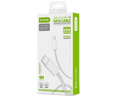 USB kabelis D-FRUIT DF901C, C - USB-C, 1 m, baltos sp.