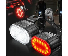 USB LED dviračio žibintų rinkinys priekiniam ir galiniam universaliam galingam žibintui