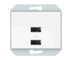 USB maitinimo lizdas QR1000, 2 vietų, 5V DC 3,4 A b/r, baltos sp.