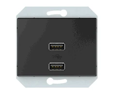 USB maitinimo lizdas QR1000, 2 vietų, 5V DC 3,4 A, antracitas