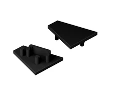 Bikuva.lt LED juostos profilio CORNER12.v2 užbaigimai, juodi, 2vnt.