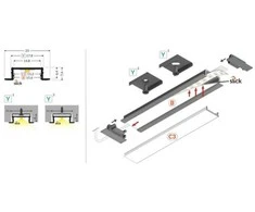 Bikuva.lt LED juostos profilio GROOVE14.V2 užbaigimo elementai su skyle, juodi, 2vnt.
