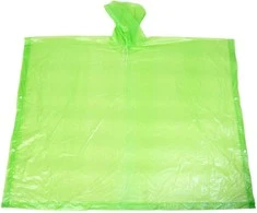 Užsegamas lietaus apsiaustas su raiščiais PEVA 127x203cm žalias