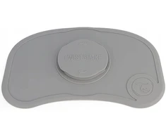 Vaikiška lėkštė ir stalo padėkliukas Twistshake Click-Mat + lėkštė 6m+ neslystanti su siurbtuku, balta