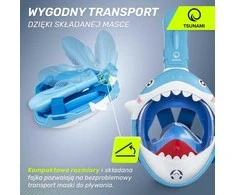 Vaikiška mėlyna nardymo kaukė „TSUNAMI SHARK“