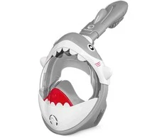 Vaikiška nardymo kaukė „TSUNAMI SHARK“, pilka